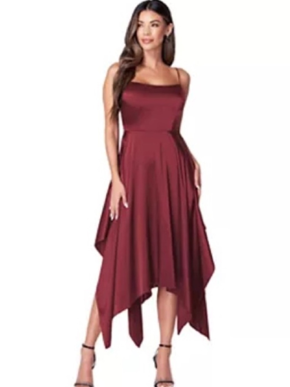Bebe Burgundy back down dress